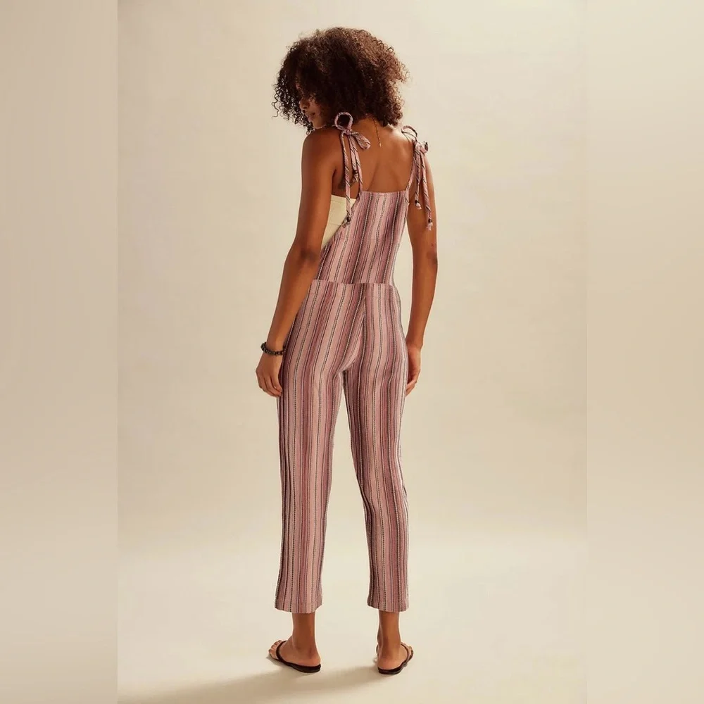 Free People Striped Pink Jumpsuit